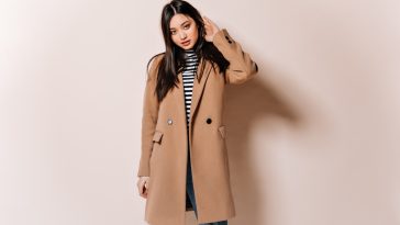 beautiful girl wore trench coat